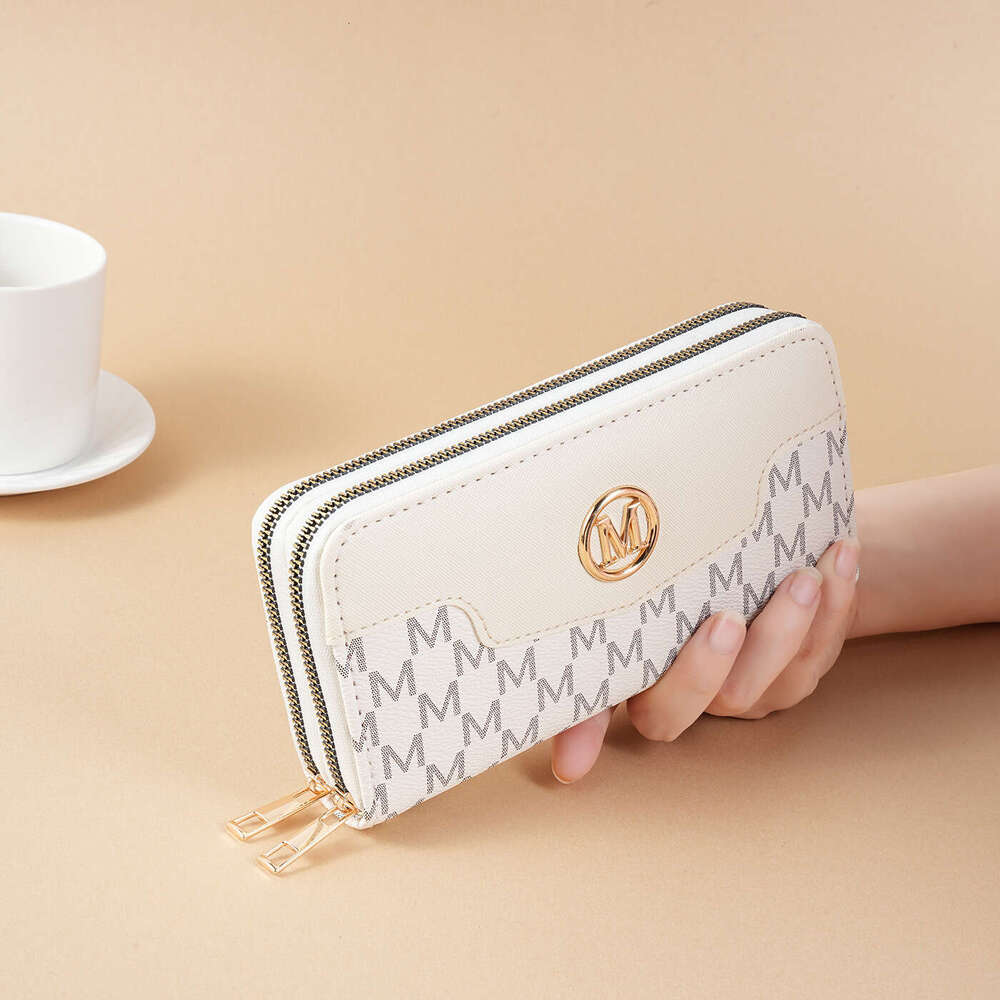 Fanjoo New Women's Wallet Fashion Letter Patchwork Ins Versatile Double Zipper Large Capacity Casual Clutch