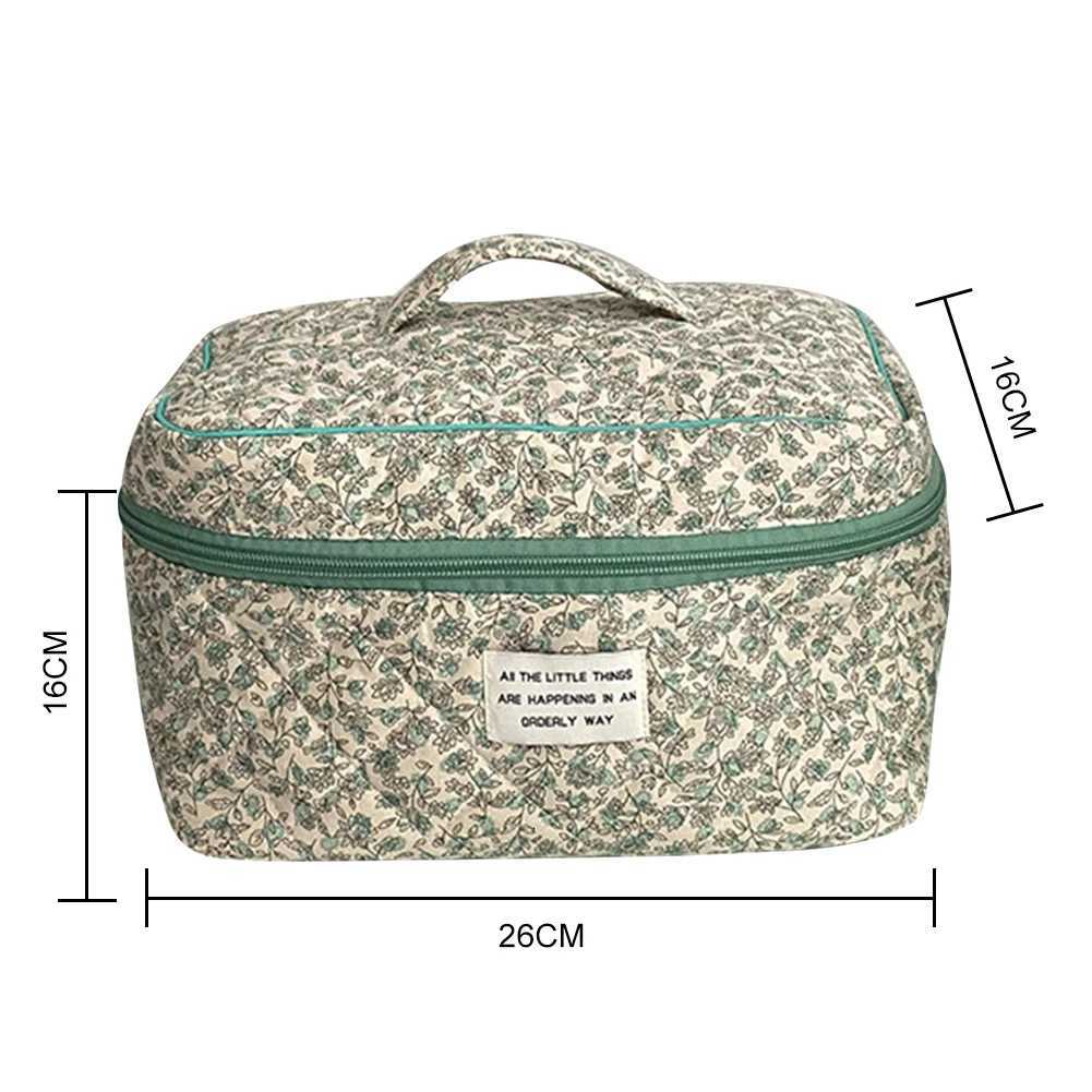 Quilted Quilting Cott Makeup Bag Wen Zipper Cosmetic Organizer Cute Student Storage Bag Soft Mtifunctial Cosmetic Bag D251011
