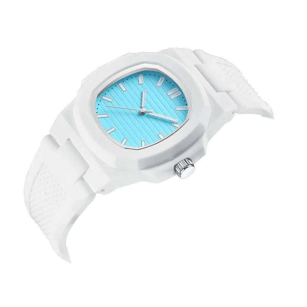 Square Stripe Colorful Silicone Men's Watch Brand Waterproof Quartz Sports Couple Watch Lover Gift