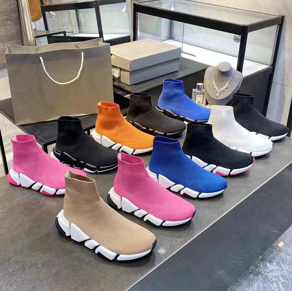 Designer Paris shoes Sock Shoes For Me Women Triple-S black White Red Breathable Sneakers Race Runner Shoes Balencai shoes Walking Sports Outdoor