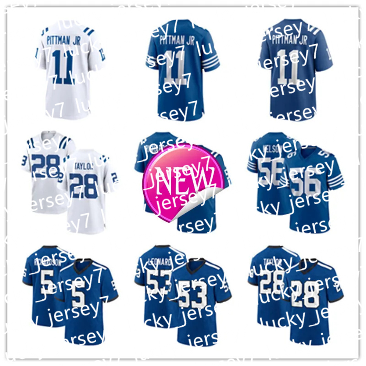 NFL Colts Jersey Peyton Manning Anthony Richardson Jonathan Taylor Tyler Warren Alec Pierce Ashton Dulin Michael Pittman Jr. Adonai Mitchell Laiatu Latu Football