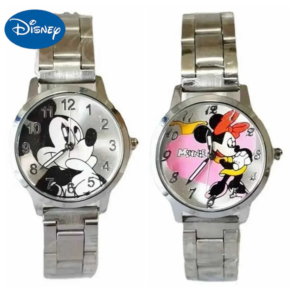 Disney Childrens Watch Mickey Mouse Minnie Gold Silver Watch Childrens Boys Girls Watches Steel Students Quartz Watch H251011