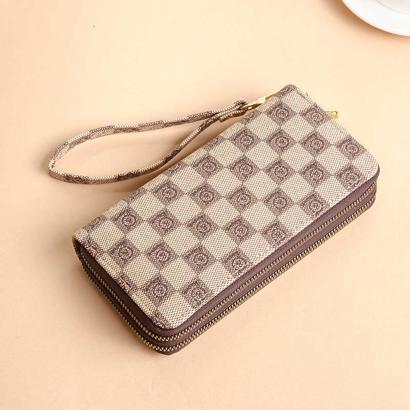 2025 New Women's Long Wallet Fashionable Elegant Printed Double Zipper Large Capacity Phone Bag Clutch