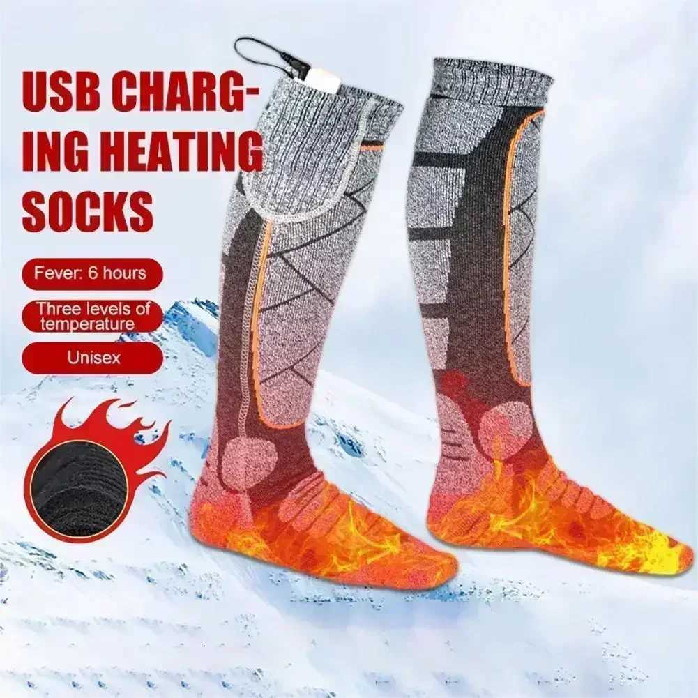 Intelligent Electric Winter Warm Socks for AntiCold Skiing Winter Heated Long Socks Outdoor Camping Hiking Warmth StockingW251011