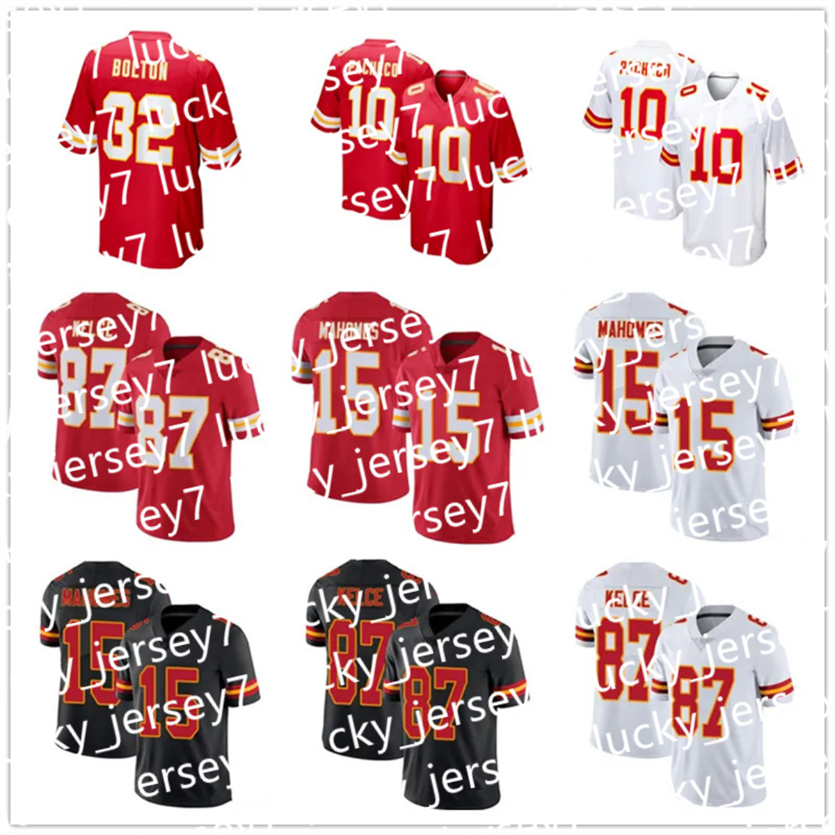 Men Women Youth Patrick Mahomes Isiah Pacheco Travis Kelce Xavier Worthy Rashee Rice Justin Watson Noah Gray Jaylen Watson Kareem Hunt Football NFL Chiefs Jersey