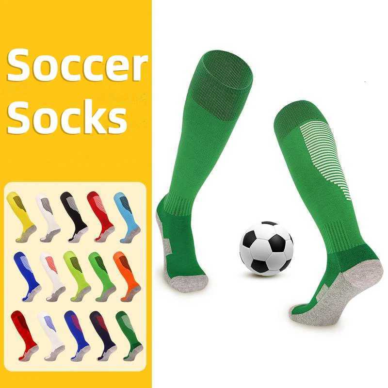 Stripe Sports Soccer Socks Adult Kids Breathable Football Club Knee High Training Running Long Stocking Towel Bottom Sock UnisexW251011