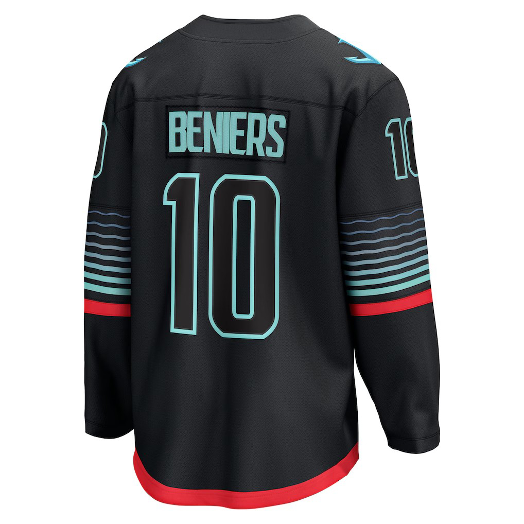 Beniers Hockey Jersey Schwartz Wright McCann Eberle Dunn Grubauer Custom Hockey Jerseys Mens Womens Youth