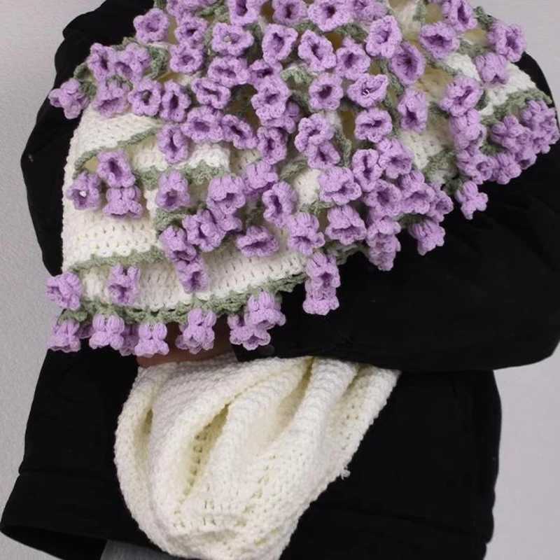 Crocheted Rose Bouquet Blanket Sunflower Lily of The Valley Bouquet Sofa Cover Blanket Valentine Gifts HandWoven Finished C251011