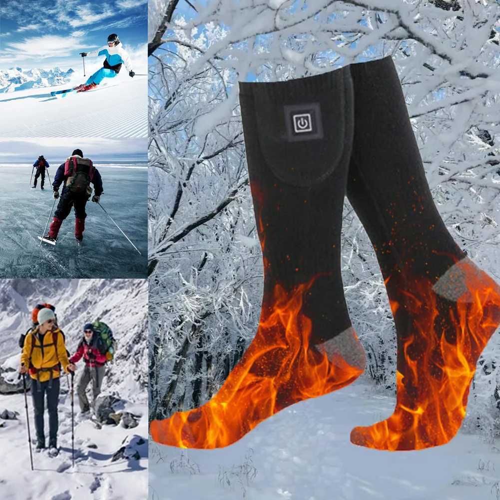 Electric Heated Socks 3 Level Temperature Electric Heating Socks ColdProof Foot Warmers Fast Heating for Outdoor Skiing HikingW251011