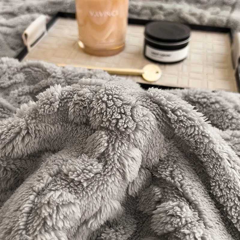 WASART Warm plush jacquard blanket for beds autumn winter fluffy coral fleece sofa throw blanket extra large thicken bed sheet Y251011