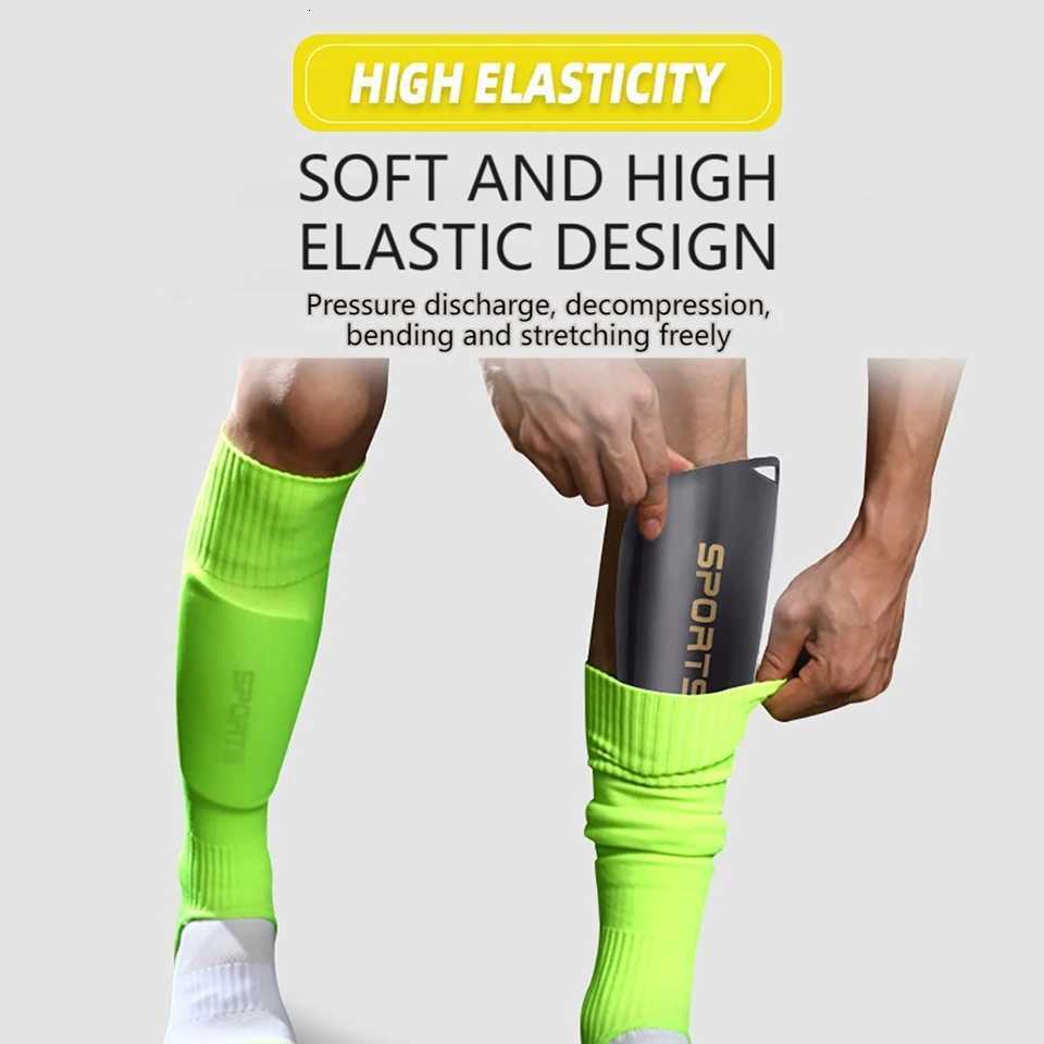 Loogdeel 1Pair Long Heel Soccer Socks Leg Protection Board Covers Anti Friction Calf Shin Guard Pressure Football Socks UnisexW251011
