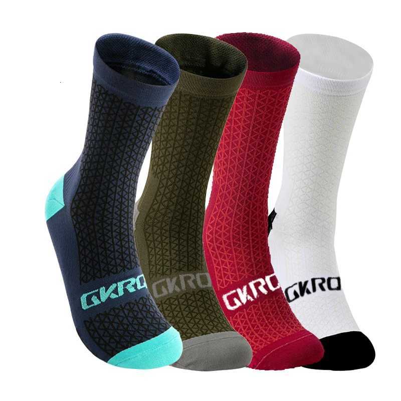 GKRQ 4pairs 2023 New Cycling Socks Bike Nurse Compression Road Bike Running Mtb Kneehigh White Sports Funny Brand BlackW251011
