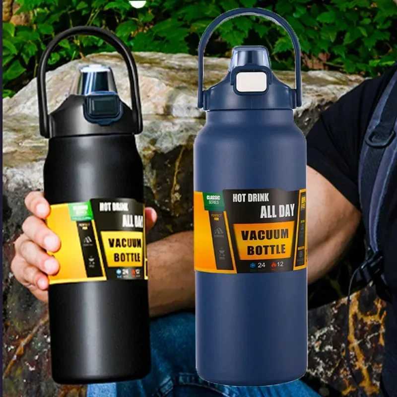 2025 Thermos Vacuum Cup Thermal Cold Hot Insulated Stainless Steel Bottle with Straw Free Shipping Water Bottles C251011 W260226