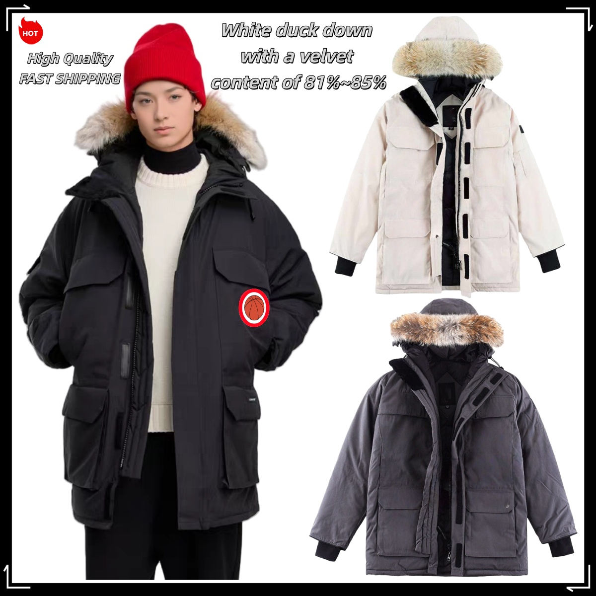 puffer canad Jacket Goosey mens coats Designer Candle Crofton Canadian White Duck Down Jacket Parka Overcoat Men Winter Coat With Badge Canda Long Sleeved Down Coat