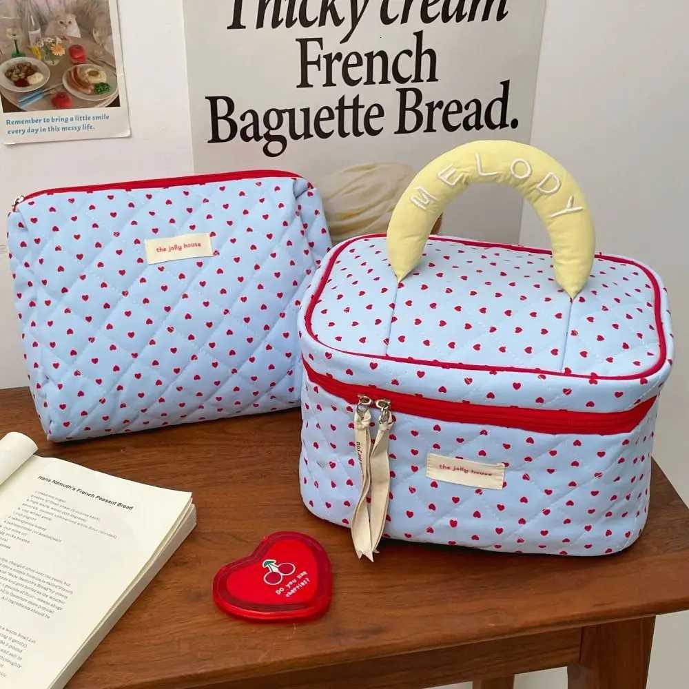 New Quilting Cott Cosmetic Bag Blue Mtifuncti Cosmetic Storage Bag Large Capacity W Bag Travel D251011