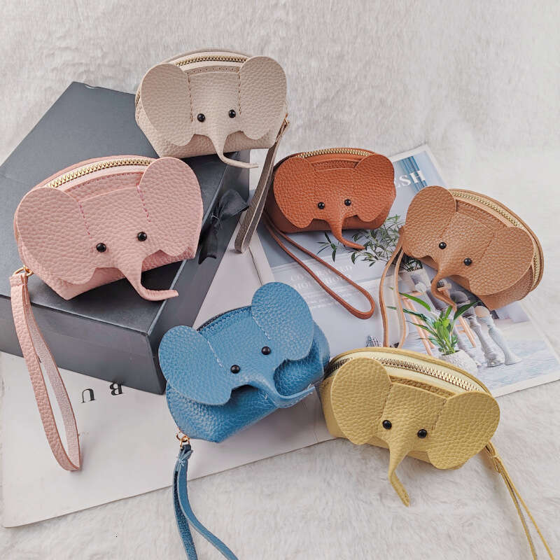 Thailand Little Elephant Hot Selling PU Coin Purse Pendant Keychain Creative Card Holder Lipstick Zipper Bag