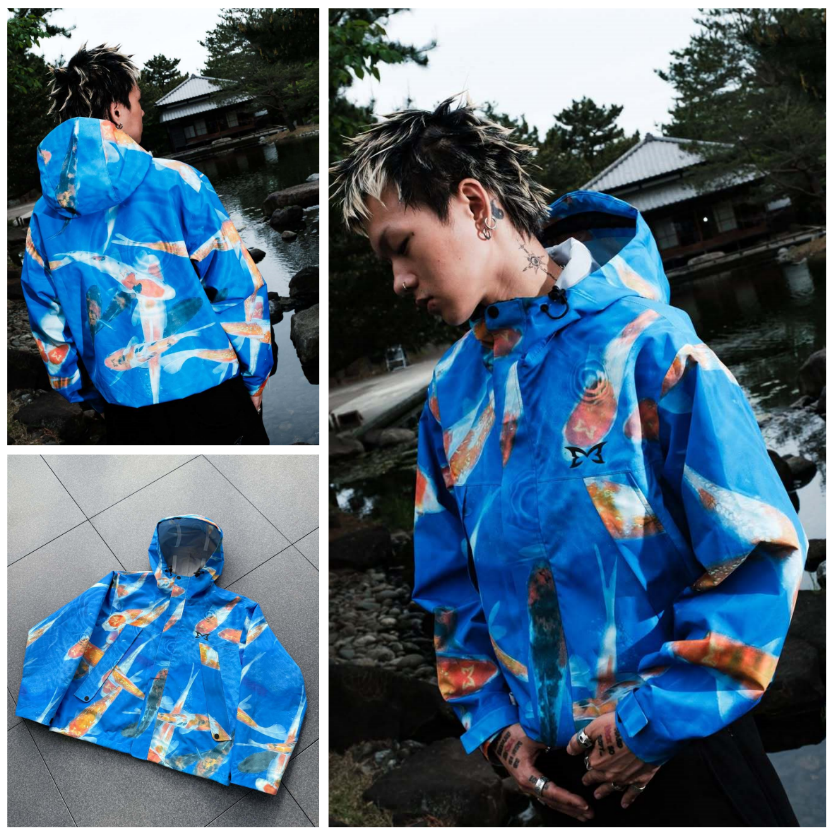 Mertra Men's Jackets Streetwear Brand Jacket with Trendy Prints Harajuku Style Windproof Zipper & Waterproof Hood