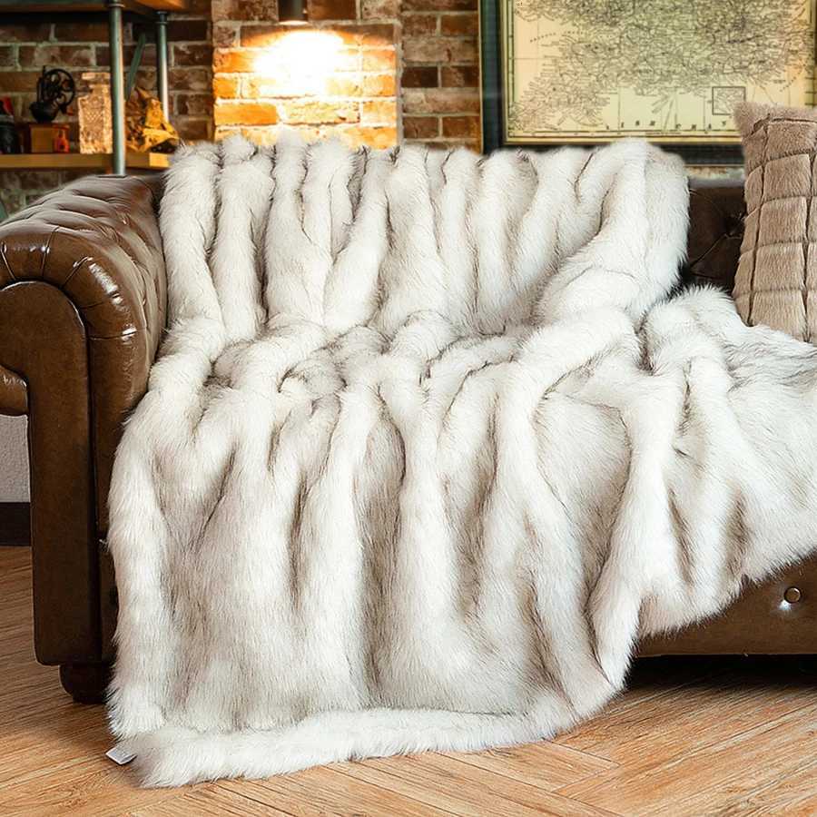 Battilo Faux Fur Blanket Plaid Throw for Sofa Luxury Fox Fur Throw Blanket Winter Warm Fluffy Soft Blankets Bedspread on the Bed C251011