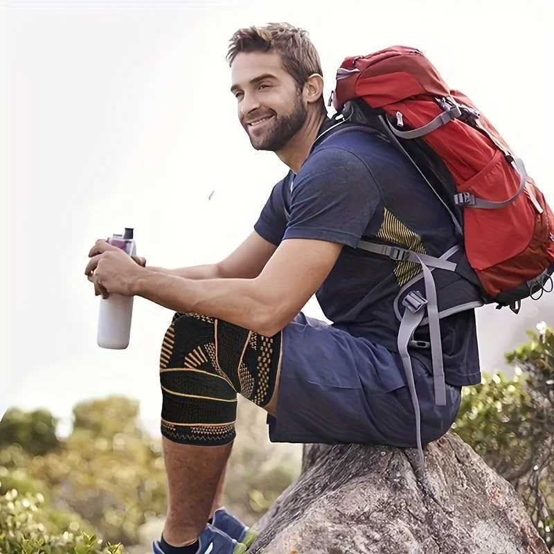 1Pcs Sports Copper Ion Strap Knee Pads Nonslip Knitted Nylon Knee Pads Fitness Jump Rope Basketball Running Gear Men Women C251011