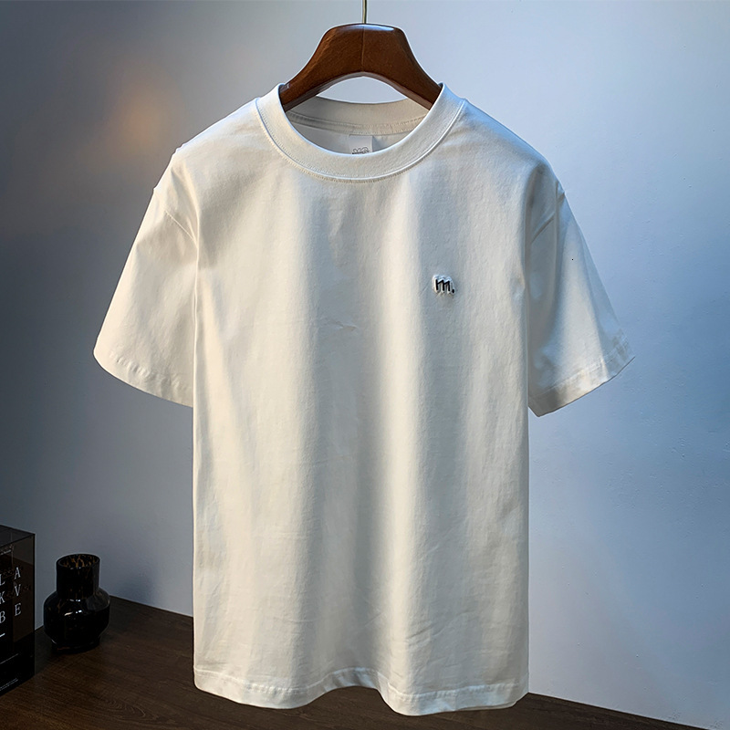 Designer Shirt 2025 Summer New Short Sleeve T-shirt Men's White Thin Simple T-shirt Soft Casual Designer Hoodie Half Sleeve Top