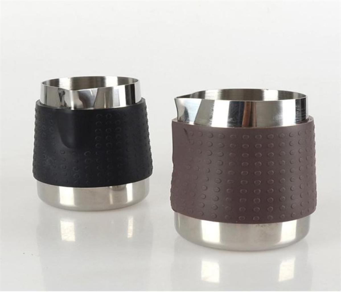 Frothing Coffee Pitcher Pull Flower Cup Stainless Steel Milk Mugs Frother Espresso Cappuccino Jug 2104234435418