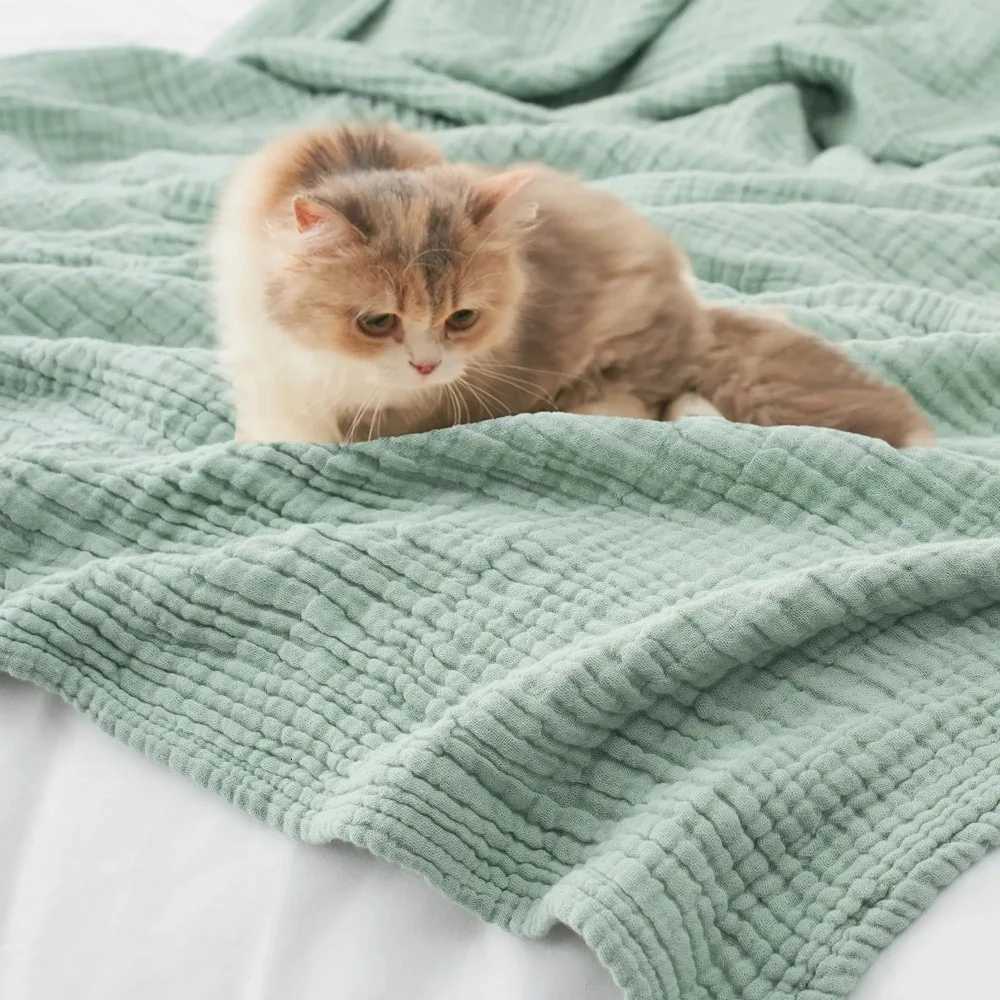 4Layers Autumn and Winter Gauze Throws for Bed Couch Soft Lightweight Breathable Linen Cotton Muslin Throw Blanket Bedspread C251011