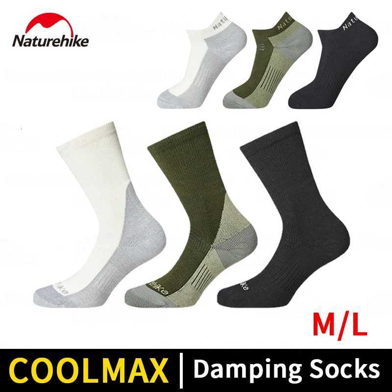 Naturehike Outdoor Sports Socks Men Women for Hiking Trekking Cycling Running COOLMAX Fabric Damping Socks Ball Mid Calf ShortW251011
