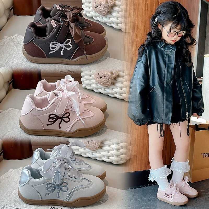 Girls Casual Nonslip Sweet Bows Kids Flat Soft Sole Cfort 2025 New Fashion Children Princess Shoes Ribbon Sports Y251011 XJ260303