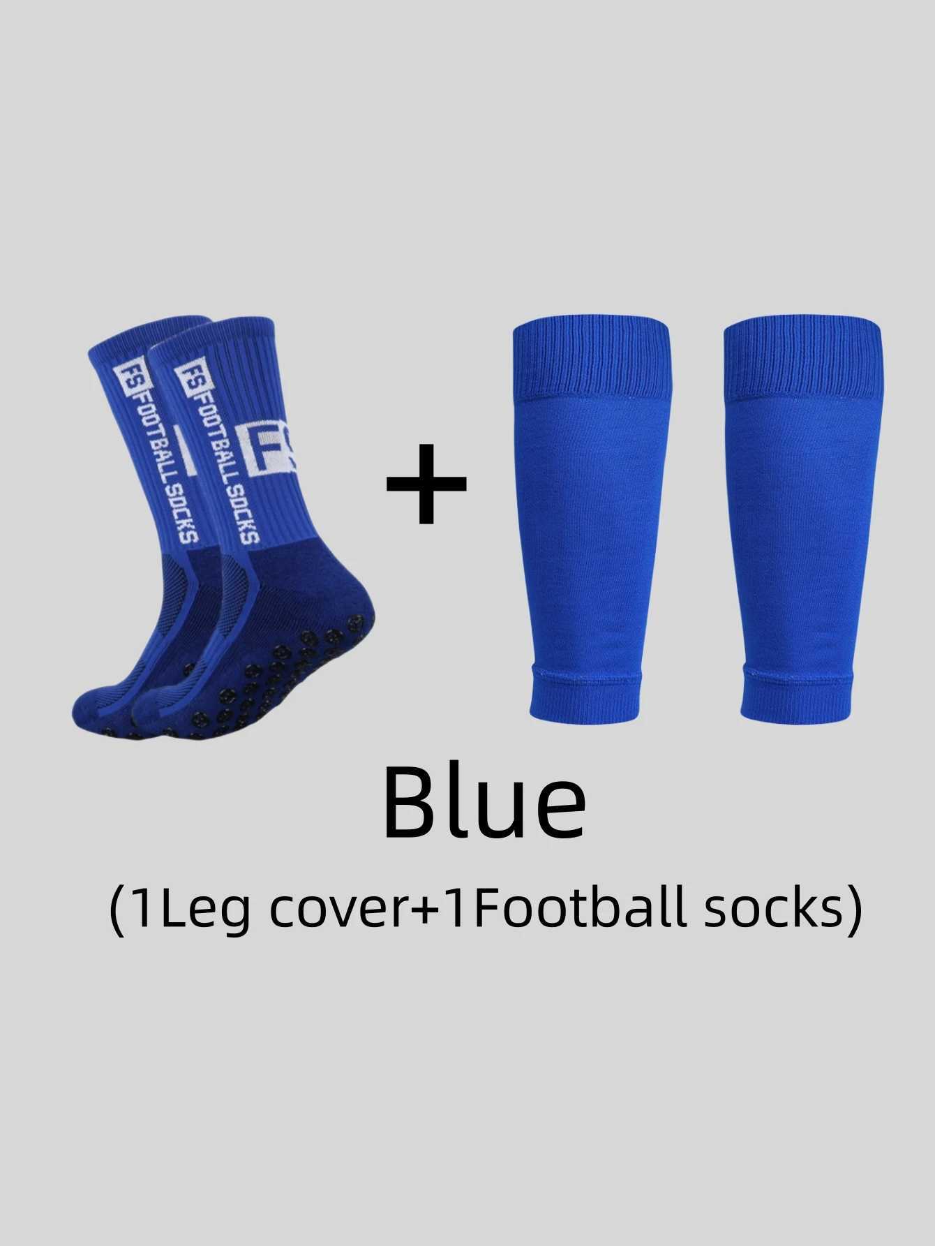 1 pair of combination adhesive point anti slip sweat and odor resistant FS football sports socksleg protectorsW251011