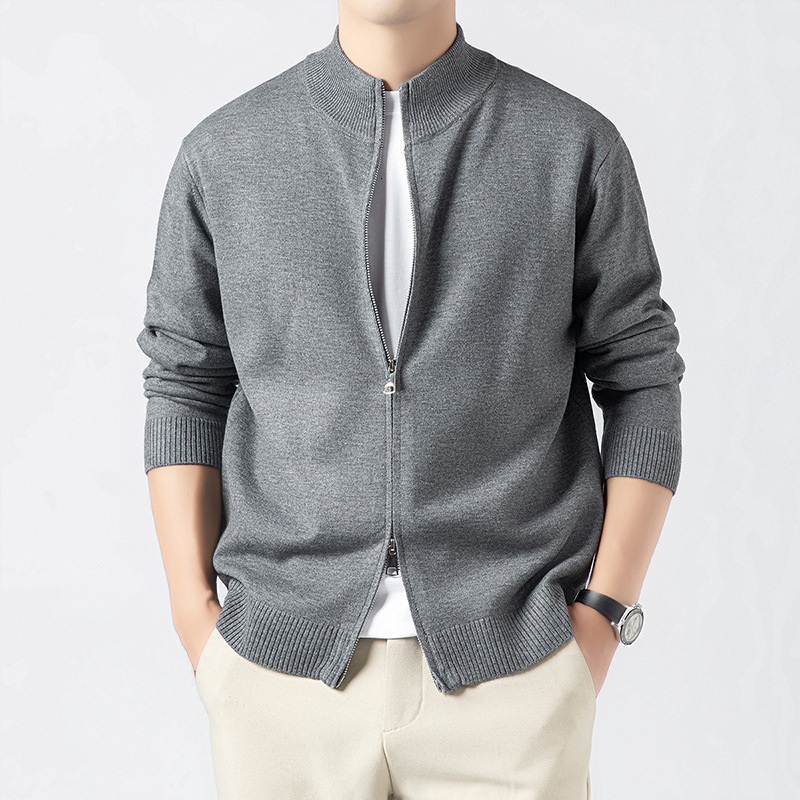 Men's Double Zipper Design Half Turtleneck Designer Hoodie Knitwear Long Sleeve Business Casual Designer Shirt Solid Color Versatile Spring Autumn Sweater