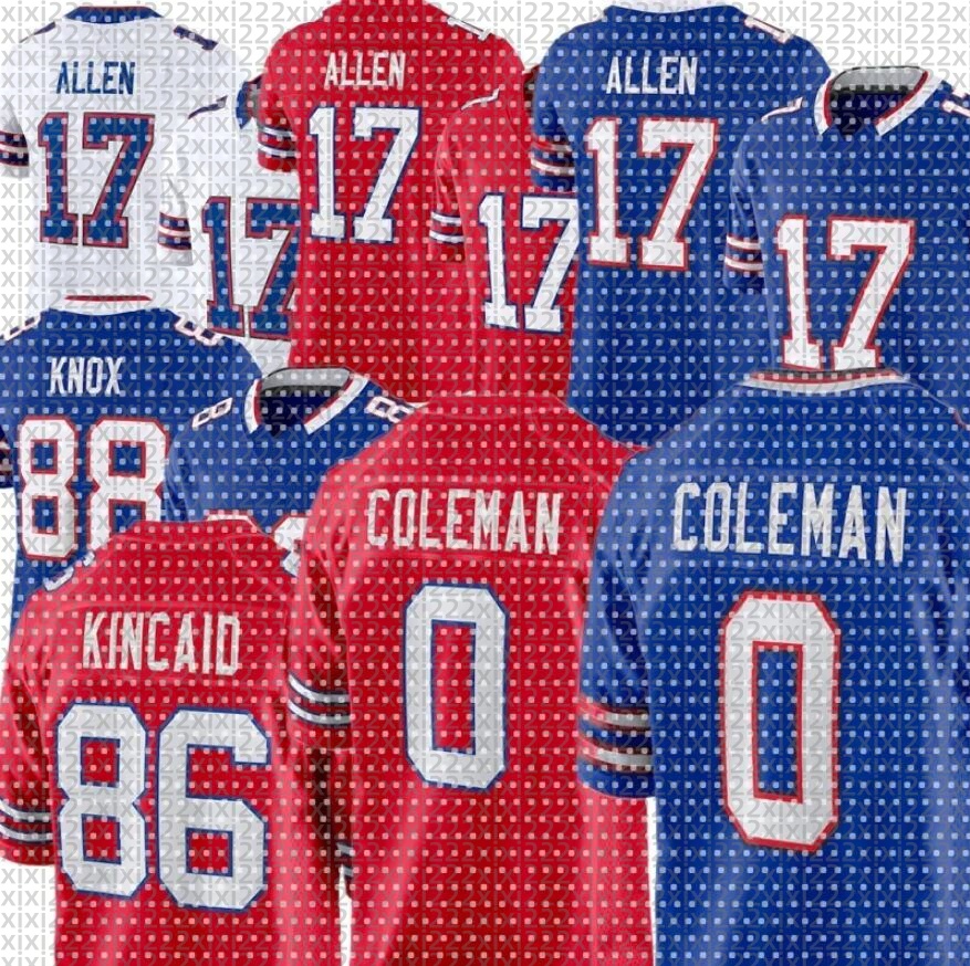 Bills Jersey 12 Jim Kelly 17 Josh Allen Khalil Shakir Keon Coleman Joey Bosa James Cook Dalton Kincaid Dion Dawkins Ed Oliver Greg Rousseau Terrel Bernard Ray