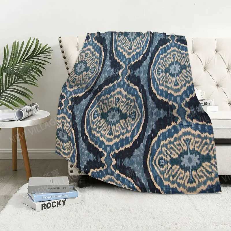 Bohemian style digitalprinted polyester Bedroom velvet flannel cover blanket Fleece soft sofa cover blankets for beds C251011