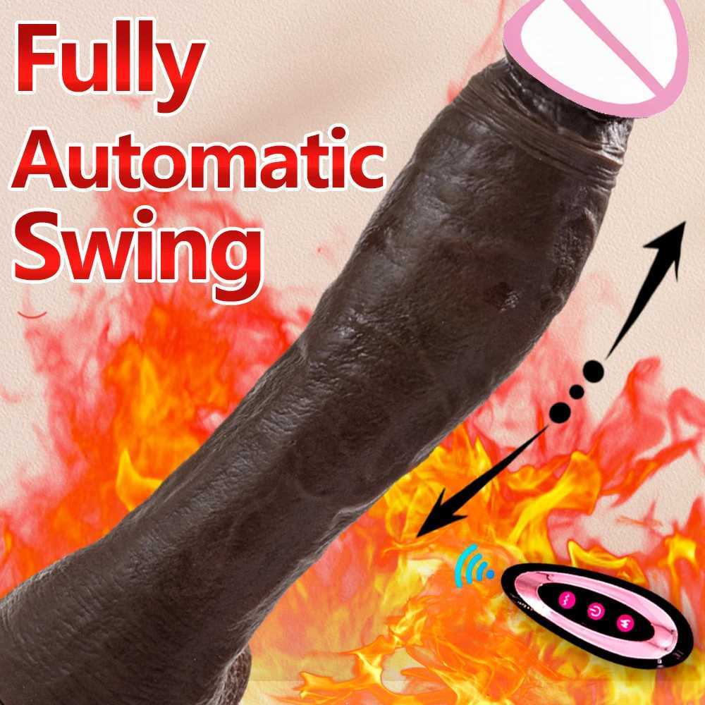 106in Long Realistic dildo Black vibrator penis telesic Swing Heating silicone dildo remote control Dildo Vibrator for wome S251011