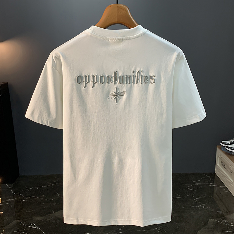 2025 Designer Hoodie New Embroidered Short Sleeve T-shirt For Designer Shirt Men Summer White Thin Simple T-shirt Soft Casual Half Sleeve Top