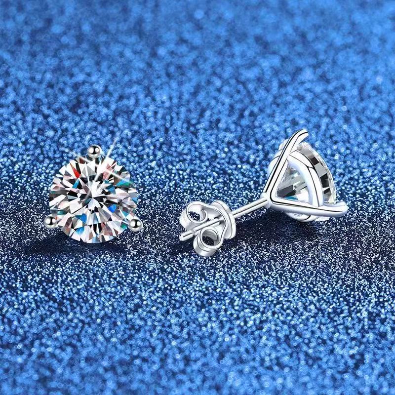 2025 Lab Grown Diamond Earrings IGI Certified 14k18k Solid Gold 3 Prong Screw Back HPHT CVD Studs