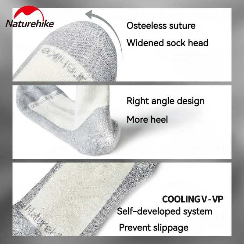 Naturehike Outdoor Sports Socks Men Women for Hiking Trekking Cycling Running COOLMAX Fabric Damping Socks Ball Mid Calf ShortW251011