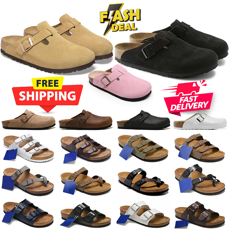 Free Shipping Designer Clogs Sandals Clog Slippers Slides Cork Flat Fashion Summer Genuine Leather Slide Favourite Beach Casual Shoes Women Men Size 35-46