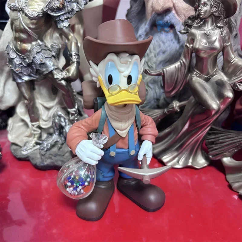 Disney Donald Duck Scrooge Mcduck Cowboy Mcduck Figure 15cm Explorer Anime Desktop Decoration Peripheral Model Toy Children Gift H251011