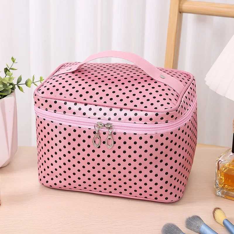Hot S Of The Seas New Fi Large Capacity round Dot Makeup Bag Portable Handbag Cosmetic Storage Bag High Ahetic Valu D251011