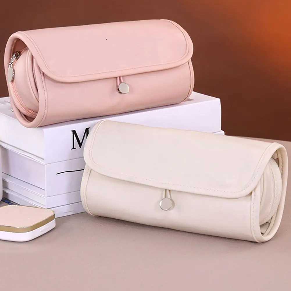 New PU Leather Makeup Bag Outdoor Travel Folding Cosmetic B Organizer Pencil Storage Waterproof Makeup Toiletry Bag D251011
