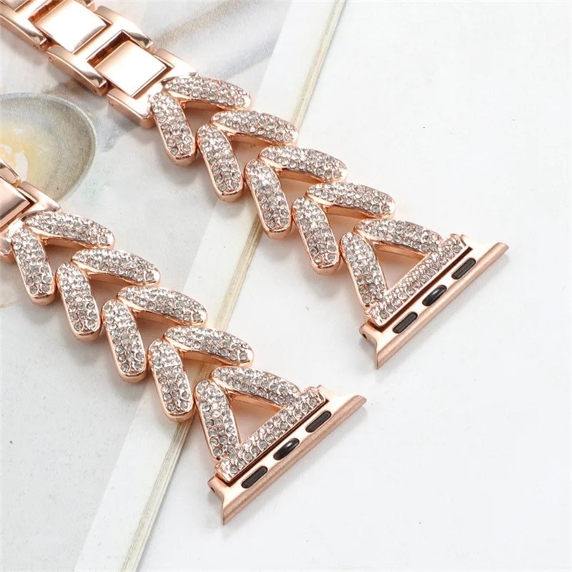 Diamond Metal Strap for Apple Watch 10 Band 46mm 42mm 41mm 4449mm 45mm 40mm Women Belt Bracelet 251010