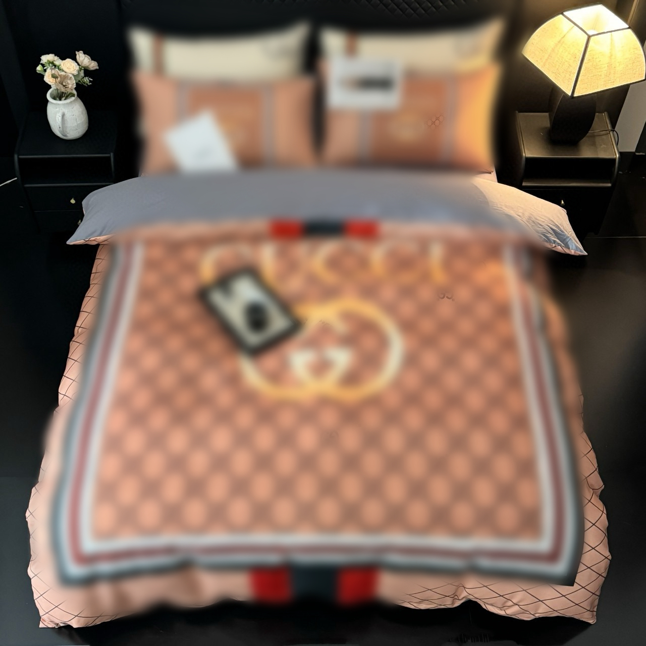 Luxury khaki designer bedding sets king size letter printed queen size duvet cover bed sheet fashion pillowcases comforter set covers 4 pcs