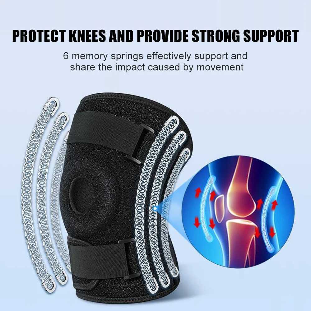 1pc Plus Size Knee Brace for Men Women Patella Gel Pads Side Stabilizers for ACL Meniscus Tear ArthritisInjury Recovery C251011