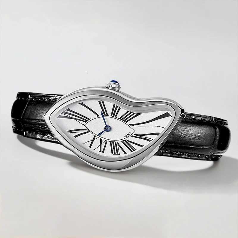 Medieval Retr Watches Alien Watches Melt And Twist Y2k Ladies Men Leather Strap Advanced Quartz Watch Irregular Case Leather Y251011