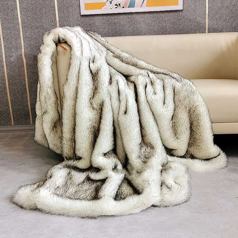 New Winter Fauxfur Thickened Plush Blanket Flannel Imitation Fox Fur Warm Soft Blanket for Bed Double King Size Throw Blanket C251011