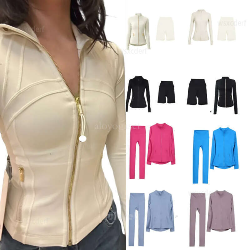 10A Selling Suits Designer Yoga Gold Zip Men Sweatshirt Luluity Lemonion Set Leggings jacket Women Clothes Dfynely Pant Gymsharki Luluity Lemonion jacket
