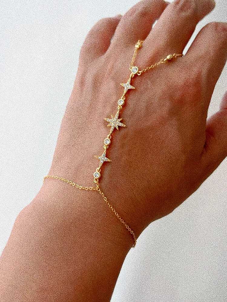 ChicyouStar Fireworks Fashion Luxury AAA Cubic Zirconia Women Baguette Copper Hand back Chain Adjustable Z251011