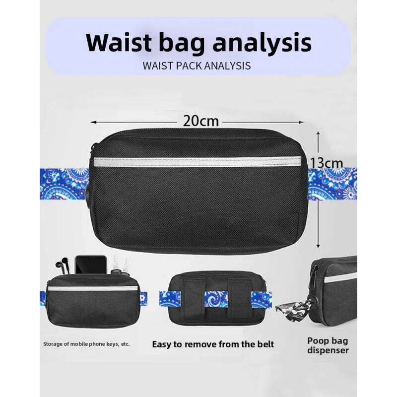 Hands Free Leash with Zipper Pouch, Dual Padded Handles Durable Bungee for Walking, Jogging and Running Your Dog