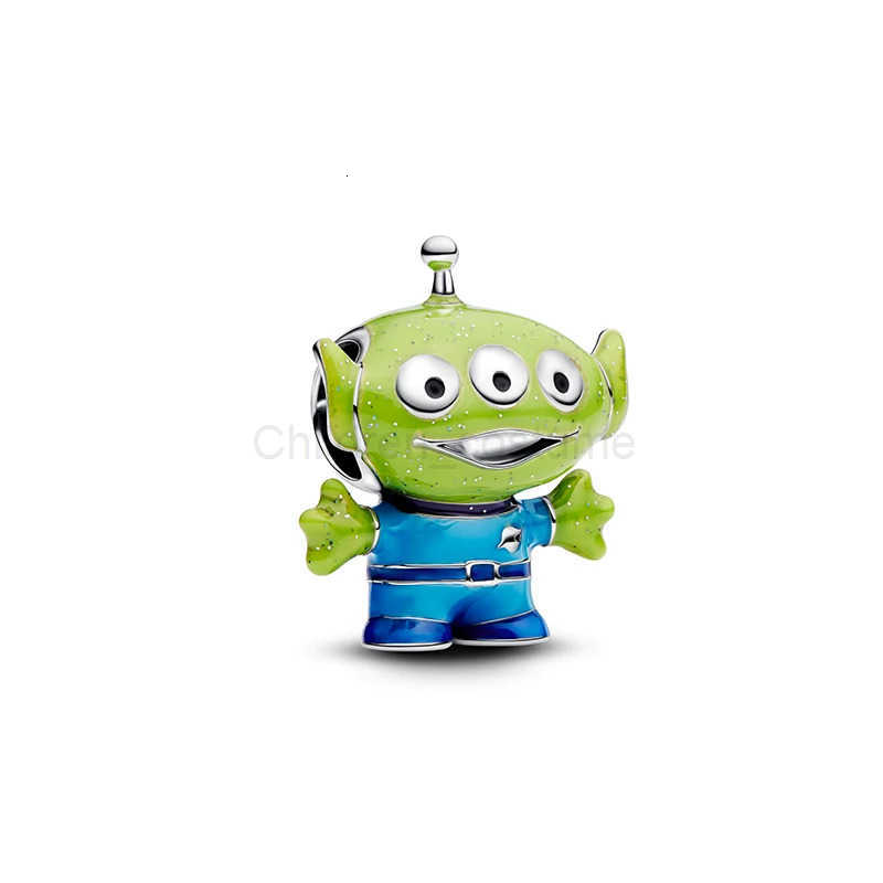 Disney 2025 New 925 Sterling Silver Pixar Toy Story Alien Charm Fits Bracelets Necklace For Woman Luxury DIY Jewelry Making Gift H251011