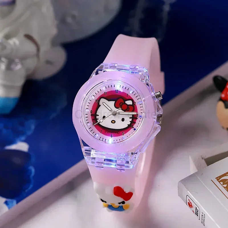 Disney Fashion Minnie Childrens Watch Mickey Mouse Childrens Flash Light Cartoon Figure Doll Boys Girls Birthday Gifts H251011